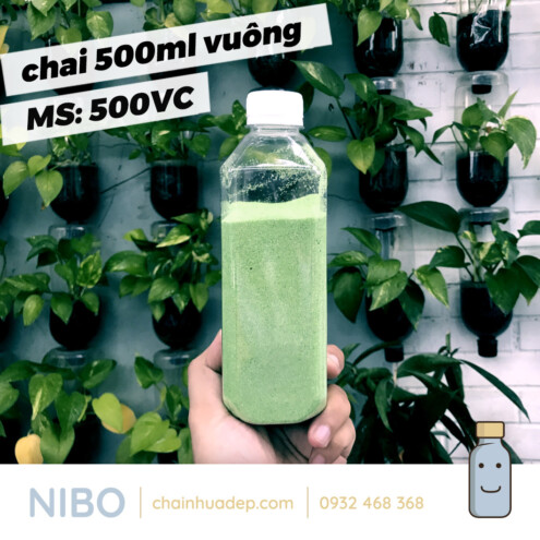 Chai nhựa 500ml vuông cao